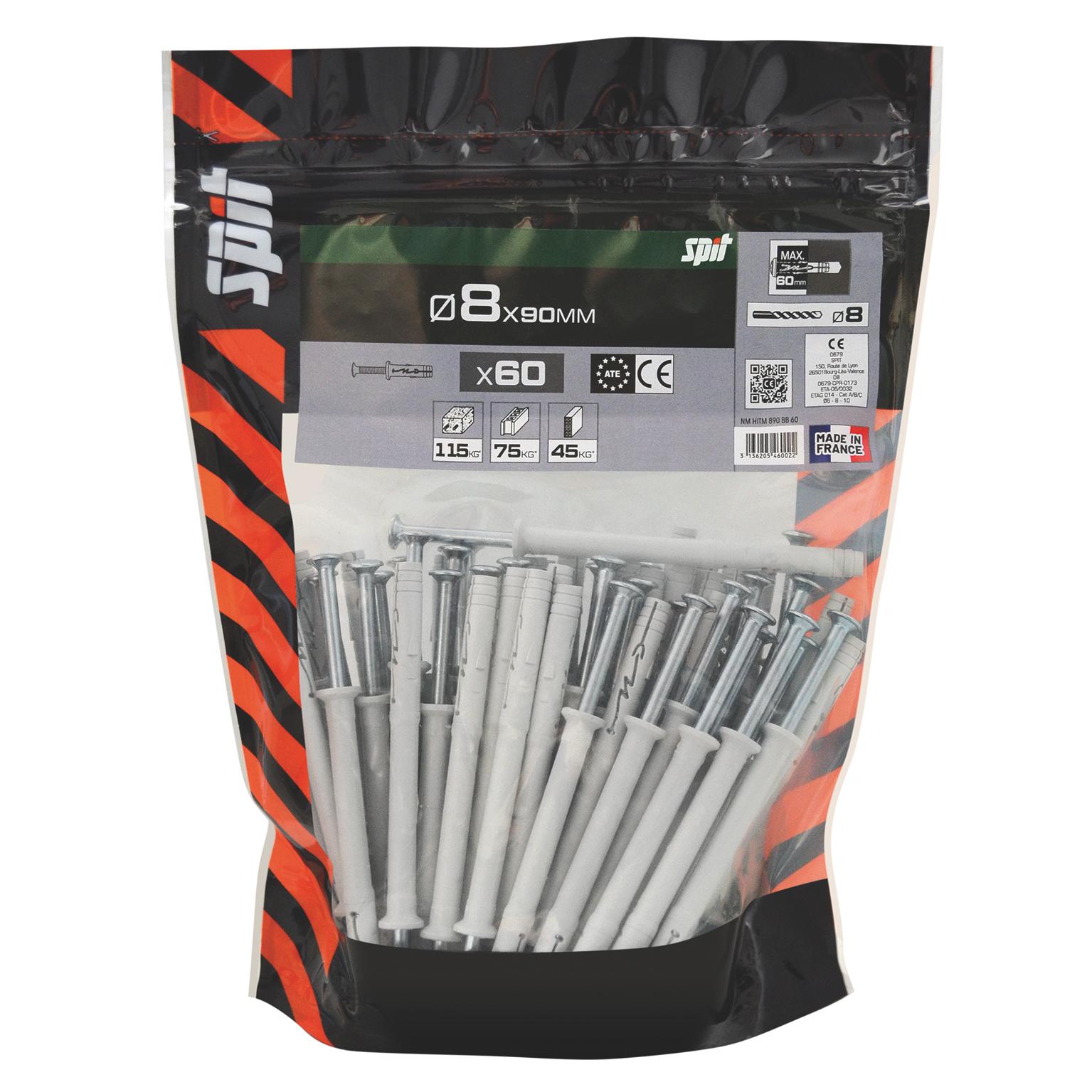 Cheville  à frapper HIT M SPIT TF  Ø8x90MM - Bigbag de 60 pièces