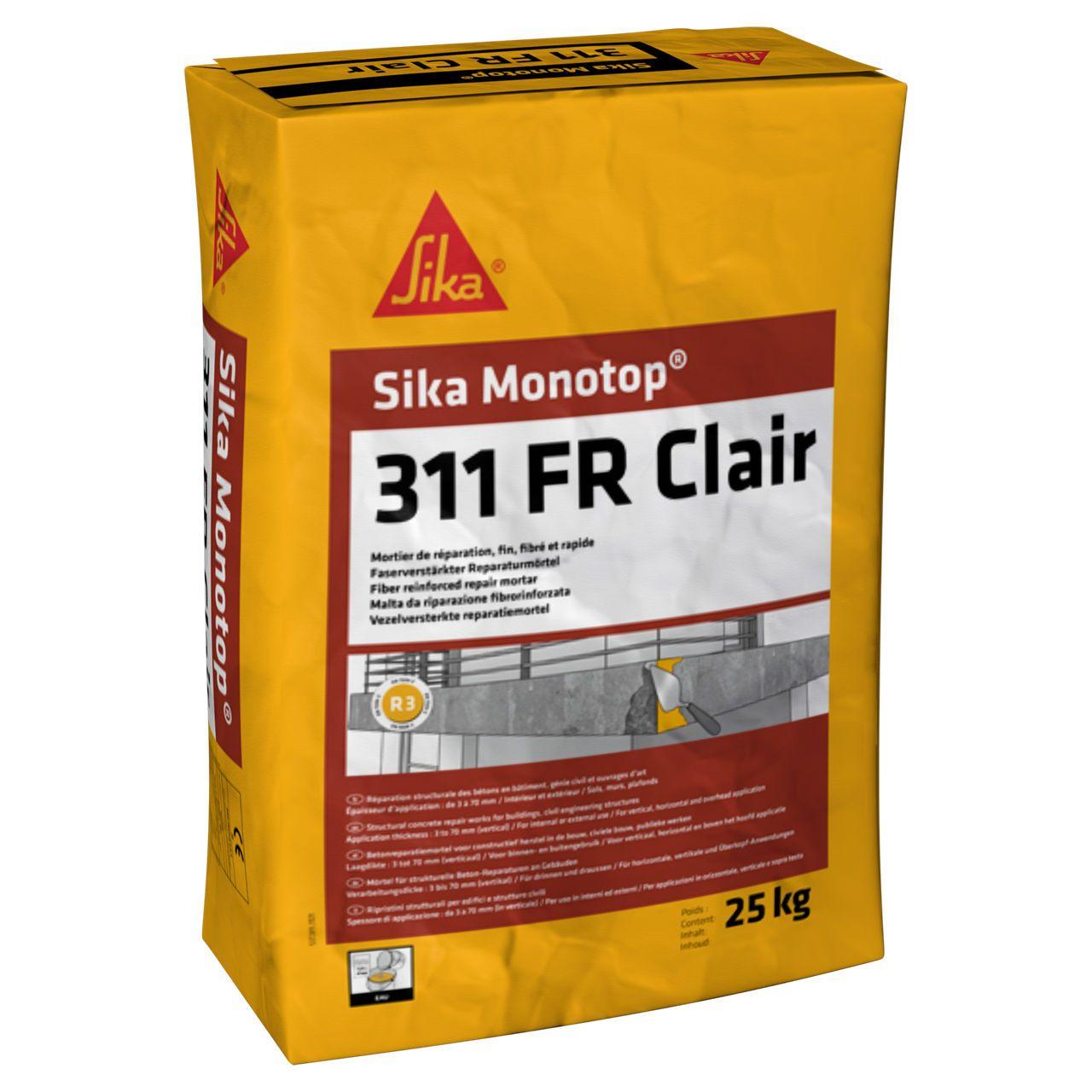 Mortier Sika Monotop 311 FR de réparation fin, fibré et rapide 5KG
