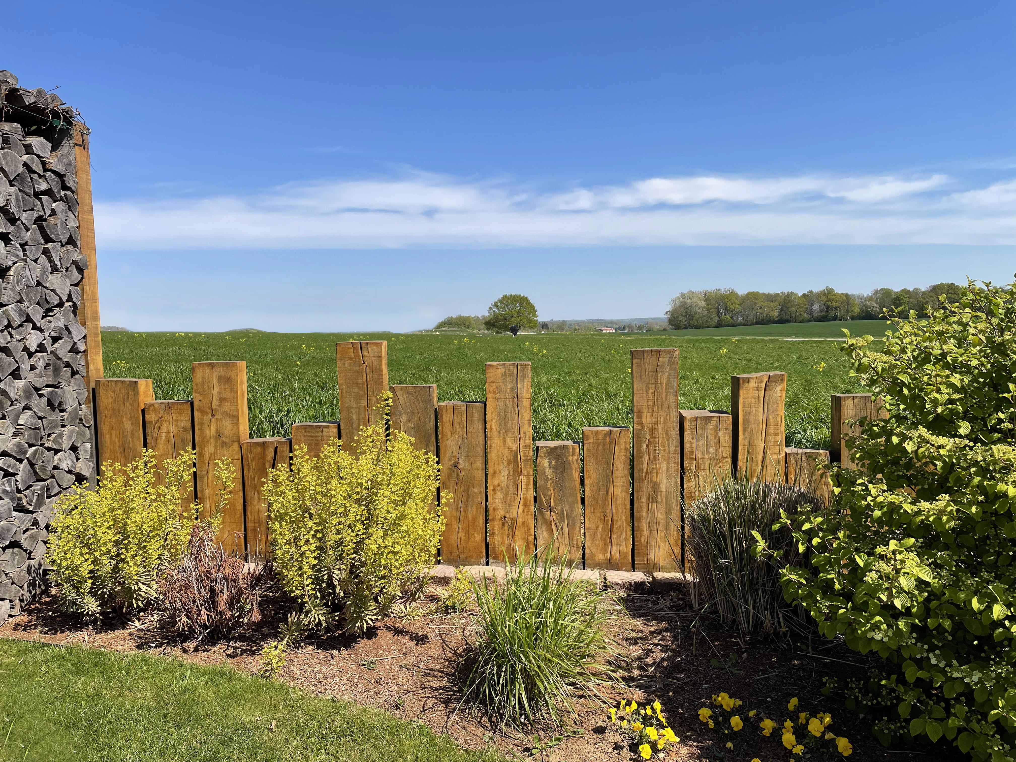 Traverses paysagères en chêne brutes en 120x200 - 2.60 m
