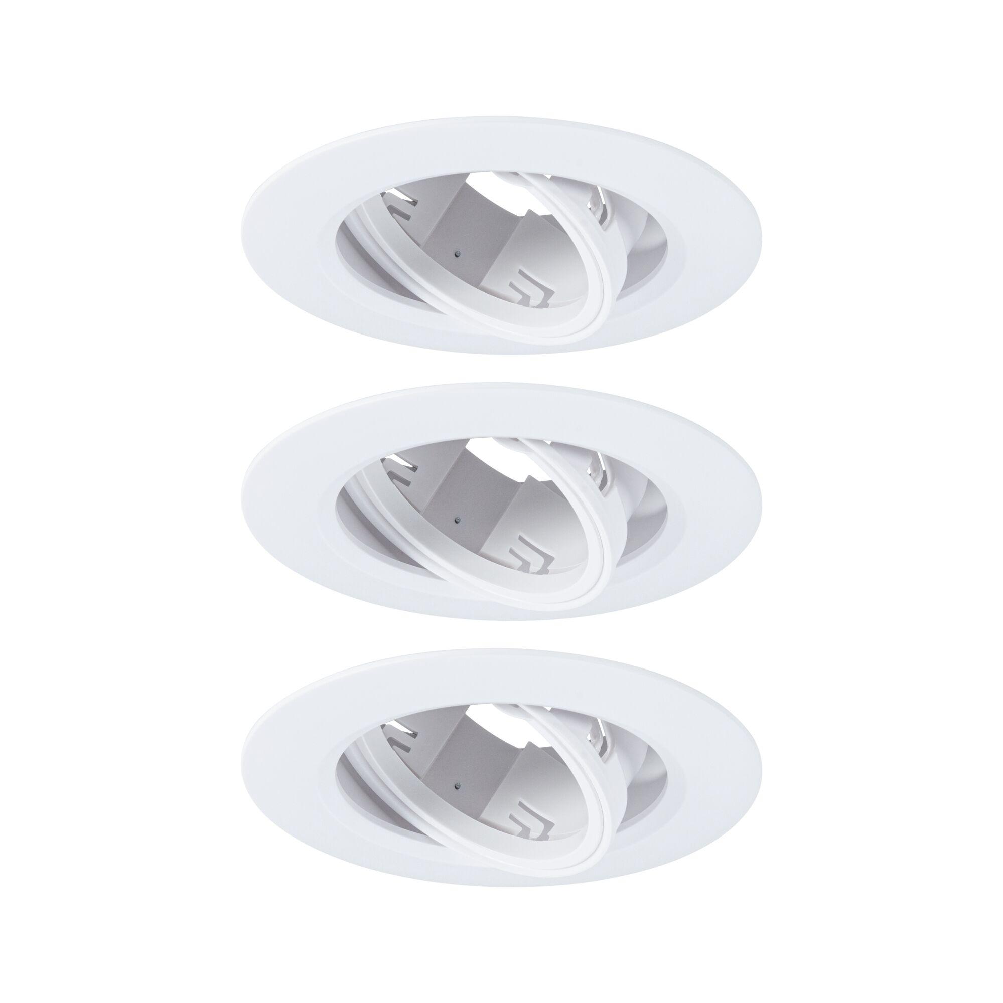 Spot encastré orientable 30° Ø90MM GU10 x3 max.10W blanc 230V - 3 unités