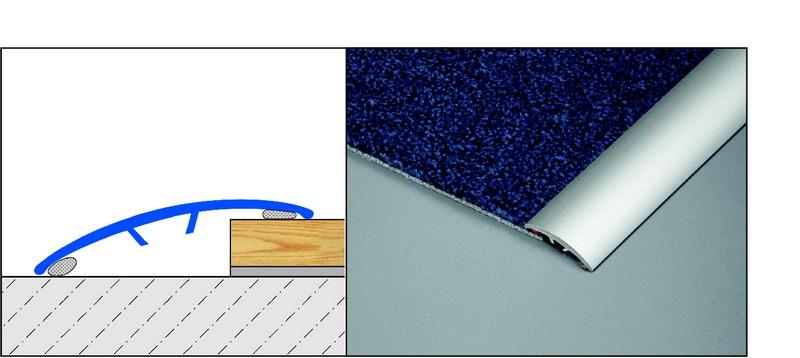 Profilé de transition à coller pour carrelage, parquet, stratifié, vinyle - MULTIFLOOR -  Aluminium anodisé - Longueur 93 cm - Ht 30 mm - MFAE 3000-SK