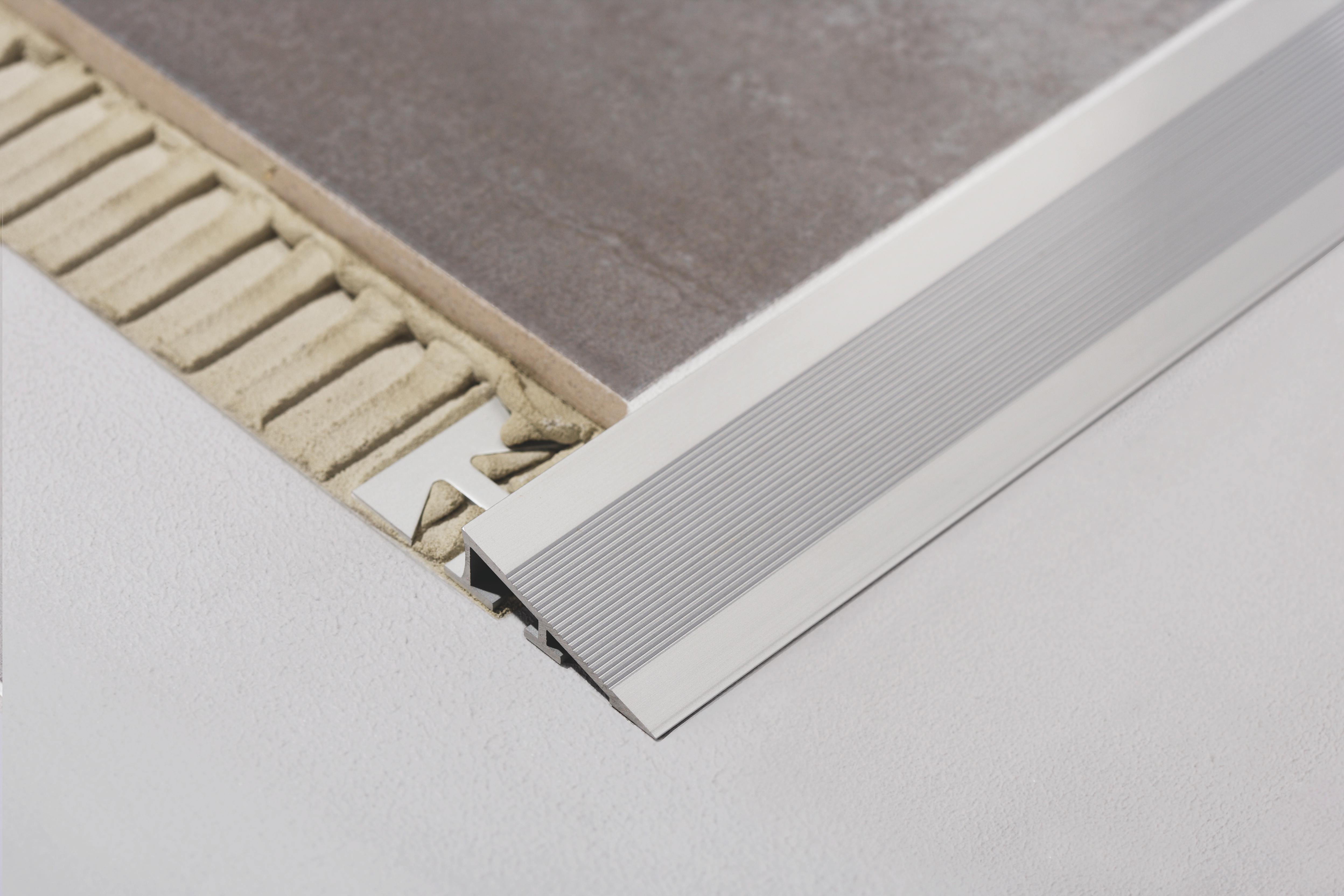 Profilé de  transition carrelage DURATRANS - Argent anodisé - Longueur 250 cm - Ht 12,5 mm  - DTAE 125/250