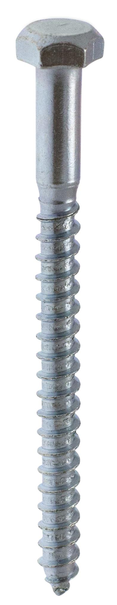 Tirefond Tête héxagonale Acier zingué 10x50 Blister de 25