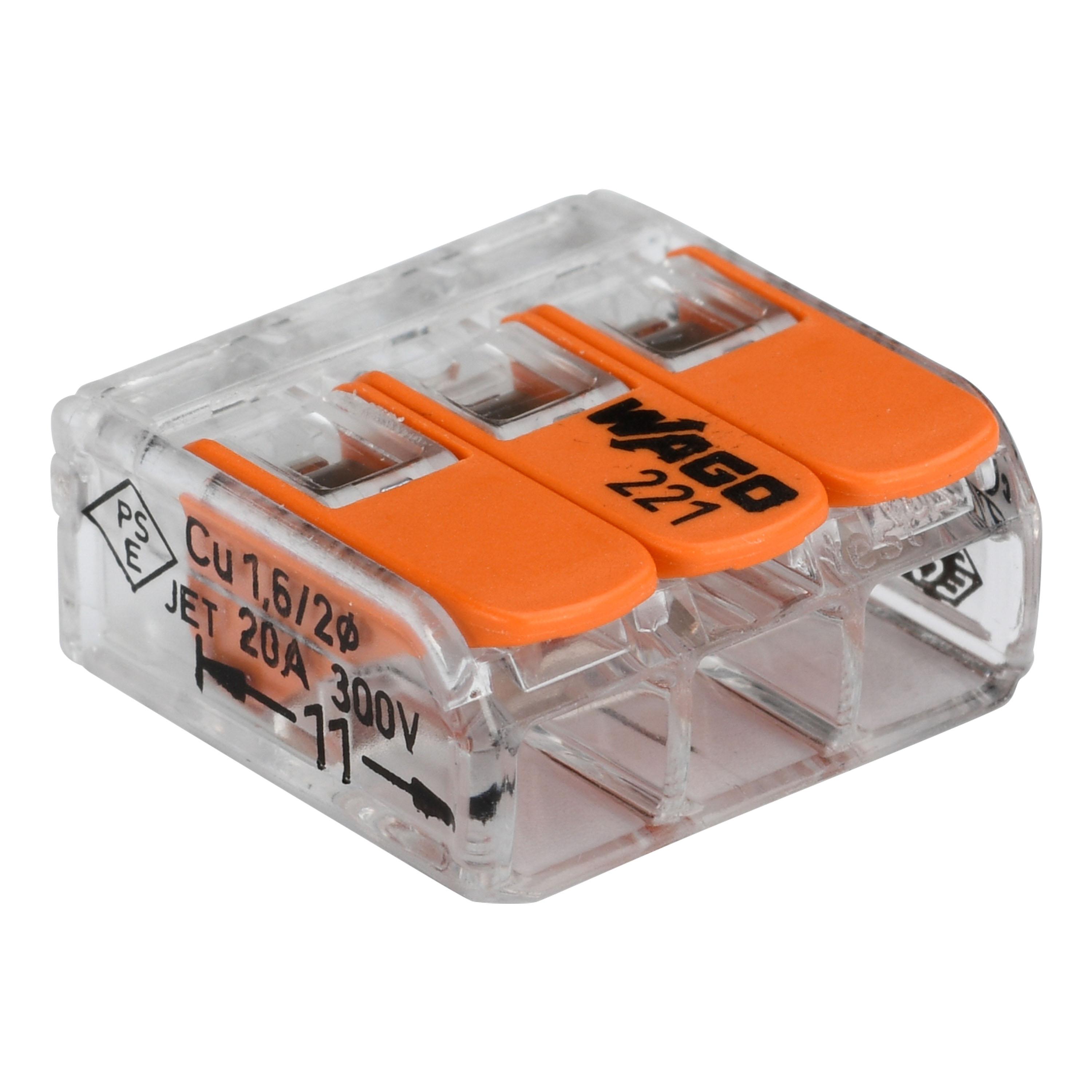 Bornes à levier Compactes 3 Conducteurs - Sachet de 10 pièces