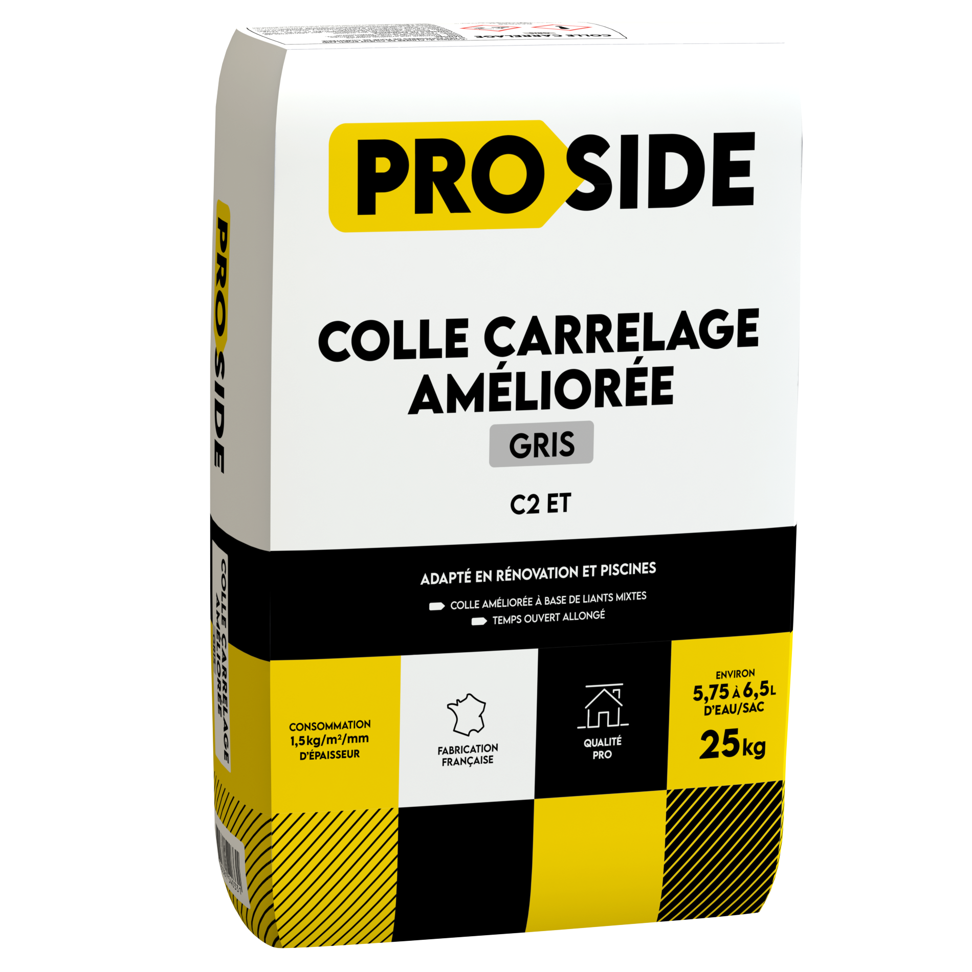 Colle carrelage améliorée C2ET Gris - Sac de 25kg