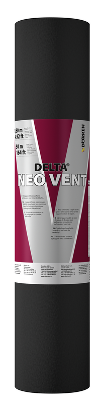 Écran de sous-toiture HPV bi-composants DELTA NEO VENT R2 - long. 50m x larg. 1,5m