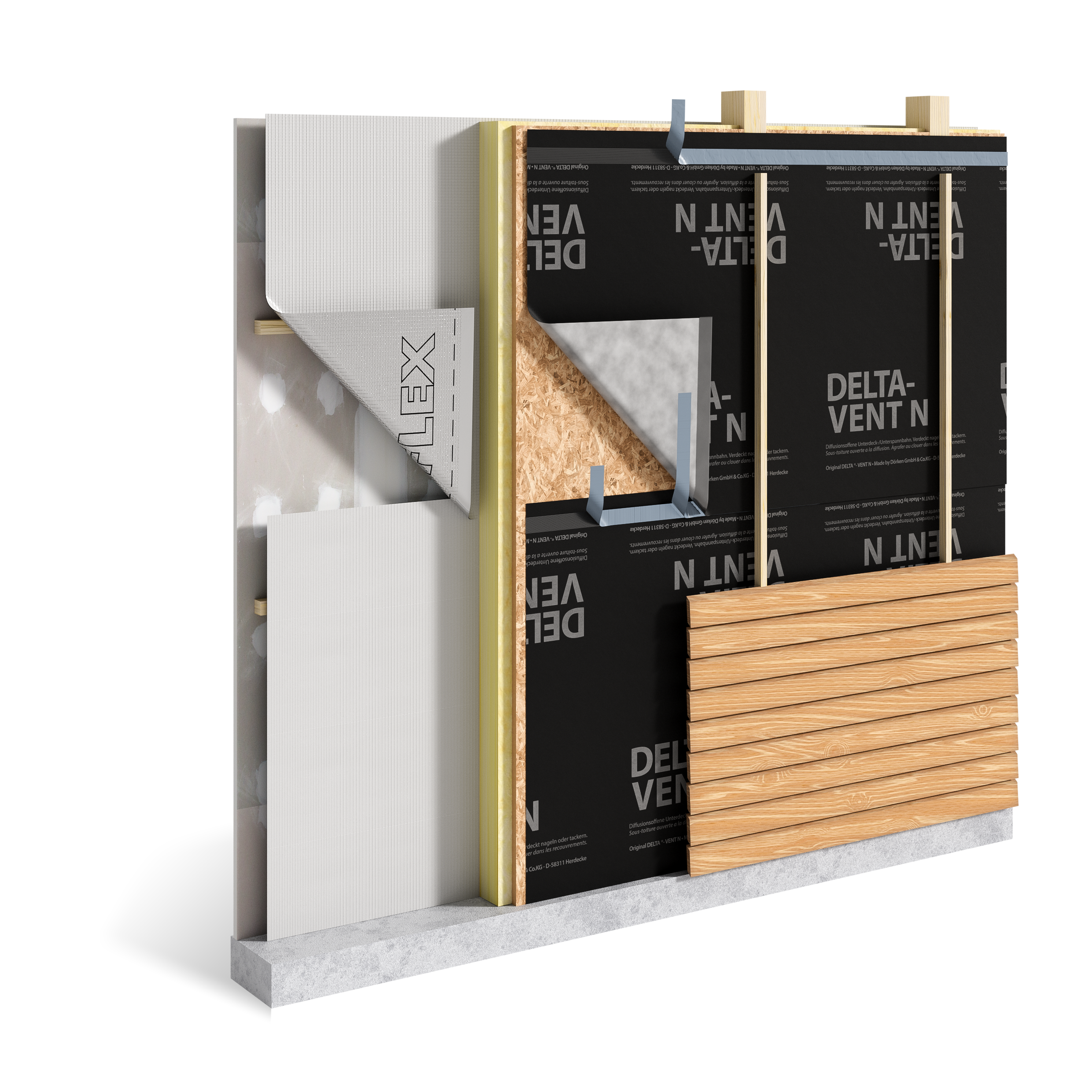 Pare-pluie HPV pour bardages fermés Delta Vent N HPV de 50 x 1,50M