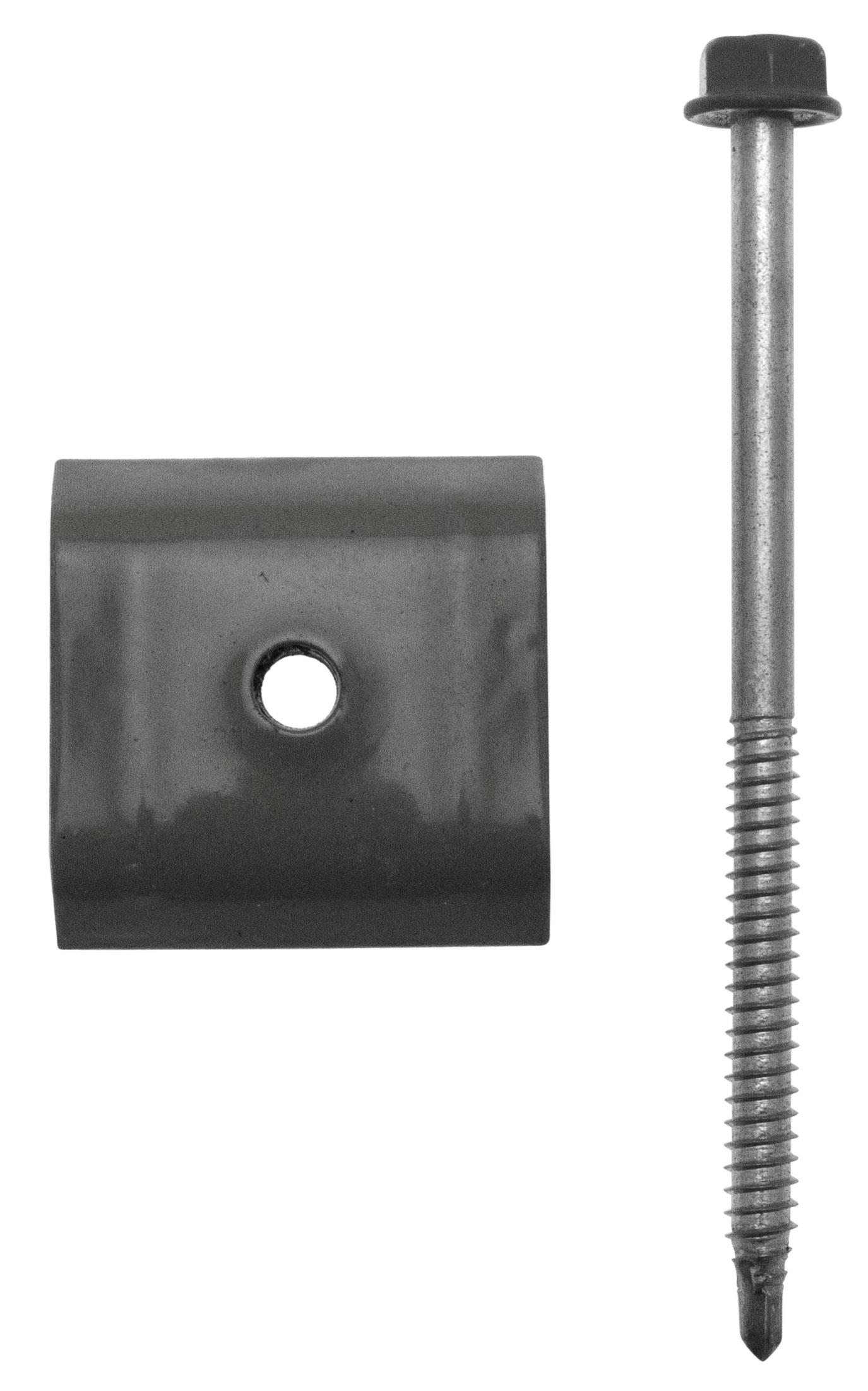 Vis autoperceuse Tête héxagonale à collerette Acier zingué + joint caoutchouc - tête laquée gris 6,3x100 Barquette de 25