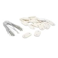 Kit de fixation pour canisses PVC - blanc - (attache + brin 14 cm fil de fer plastifié) 26 pcs