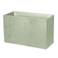 Jardinière muret BASALT 116L polypropylène vert amande décor béton