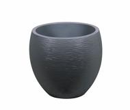 Pot rond EGG GRAPHIT 46L polypropylène gris anthracite effet vagues