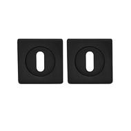 Lot de 2 rosaces avec trou de clé - Noir mat