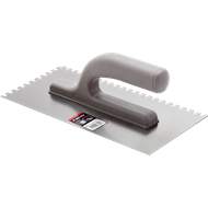 Platoir à colle inox dent château 10mm avec manche bi-matière - 270x130mm