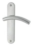 ENSEMBLE DE POIGNEES DE PORTE TUBA INOX MAT BEC DE CANE 195