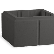 Kit 2 Piliers LISSE 170 x 30 x 30 cm Noir avec chapeaux plats 40 x 40 cm + 1L Hydrofuge