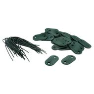 Kit de fixation pour canisses PVC - vert - (attache + brin 14 cm fil de fer plastifié) 26 pcs