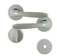 ENSEMBLE DE POIGNEES DE PORTE VARS ROSACE ALU BLANC CONDAMNATION