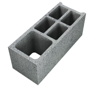 Bloc creux d'angle carré en béton - long. 50CM x haut. 20CM x ep. 20CM