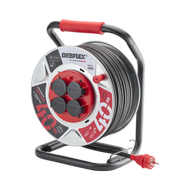 Enrouleur Métal HO7RN-F - 3G2,5mm² - 4 prises étanches IP44 - Longueur 40 mètres