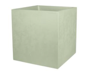 Pot carré BASALT 31L polypropylène décor béton vert amande