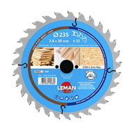 Lame scie circulaire bois Ø235 alésage 30 - Leman