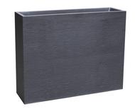 Jardinière muret LOFT XL GRAPHIT 63L polypropylène gris anthracite effet vagues