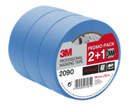 Ruban de masquage Universel 2090 Bleu - 50m x 36mm - Lot de 2 rouleaux + 1 gratuit