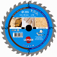 Lame scie circulaire bois Ø255 alésage 30 - Leman
