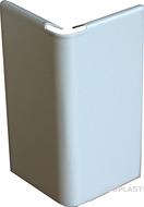 Jonction angle sortant long. 70MM -  Laqué Gris aluminium