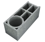Bloc d'angle rond en béton - long. 50CM x haut. 20CM x ep. 20CM