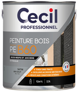  Peinture Bois PE B60 - Gris Galet Satiné - Pot de 2,5L 