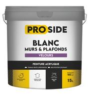 Seau peinture blanc mat PROSIDE 15 litres