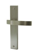 ENSEMBLE DE POIGNEES DE PORTE MONZA ZAMAK NICKEL SATINE 195 BEC DE CANE