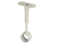 Support de milieu réglable pour tube penderie Ø 19mm Acier plastifié blanc 75/100x44x20 Blister de 1