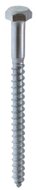 Tirefond Tête héxagonale Acier zingué 10x140 Barquette de 35