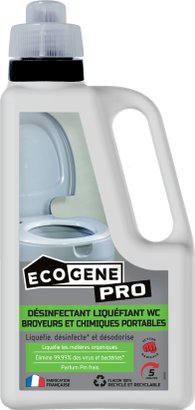 Desinfectant liquefiant wc broyeurs / chimiques portables ecogene pro 1 L