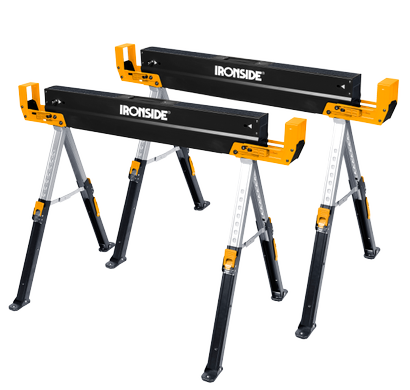 Set de 2 tréteau x  acier ajustables - L98-115,5CM. L64-64CM. H6382 CM- Ironside