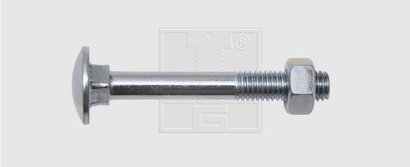 Boulon tête ronde collet carré 8x40 mm Acier Zingué Boite x 10 SWG