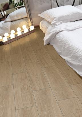 Carrelage sol intérieur LEGNO NATURALE 17x62cm ép.8mm - Beige