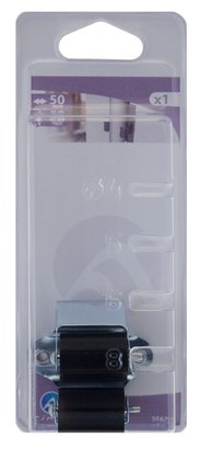 Porte balai à visser Acier zingué/caoutchouc noir 50x50x41 Blister de 1