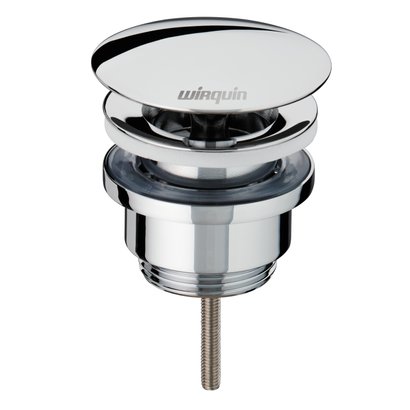 Bonde de lavabo laiton chromé Dôme fixe - corps 40mm - avec vis centrale             