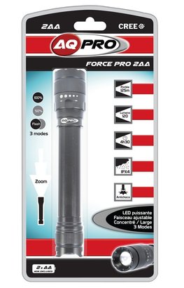 torche alu LED CREE 2AA 120lm - 125m - Force Pro