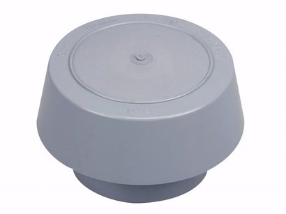 CHAPEAU VENTILATION PVC 100 GRIS AVEC MOUSTIQUAIRE