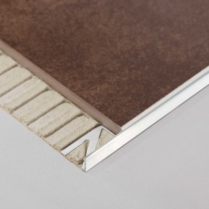 Profilé de finition chant droit DUROSOL Alu Argent anodisé super brillant - Longueur 2,5 m - Ht 10 mm - DSA 1062/250