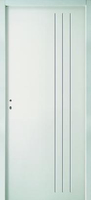 Bloc-porte LINEA à Recouvrement - Rainurée Groove Ame Pleine - Huisserie EVO+ 50-72mm - Serrure PDDT - Poussant Gauche - 204x73cm - AXE 50MM