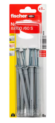 Cheville à frapper N-S 8x100 - Blister 8 pièces