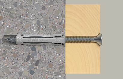 Cheville nylon + vis SX Plus 8x40 - Blister de 10