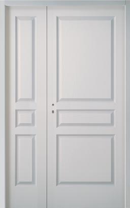 Bloc-porte SEVIAC à Chant Droit - Postformé Ame Alvéolaire - 2 vantaux tierces - Huisserie PERF+ 72x55mm - Serrure PDDT - Poussant Droit - 204x126cm (83+43cm) - AXE 50MM