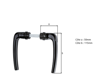 BEQUILLE DOUBLE 8 MM ALU POUR CADRE 40-65