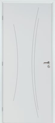 Bloc-porte KAORI à Recouvrement Alvéolaire - Huisserie Neolys 90x49mm - Serrure  BCC - Poussant Droit - 204x63cm 